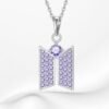 Collier + Pendentif "Logo reflets Violets"
