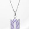 Collier + Pendentif "Logo reflets Violets"