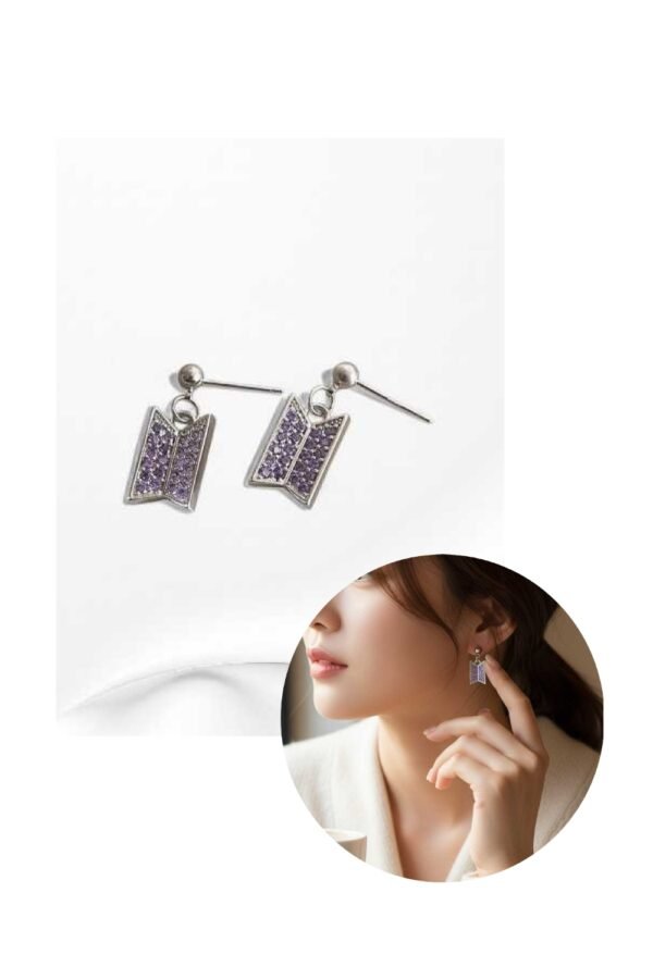 Boucles d'Oreille "Logo Reflets Violets"
