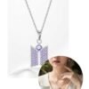 Collier + Pendentif "Logo reflets Violets"