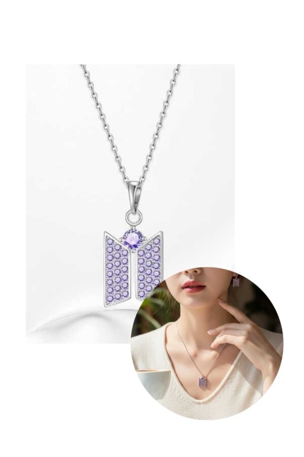 Collier + Pendentif "Logo reflets Violets"