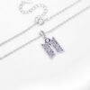 Collier + Pendentif "Logo reflets Violets"