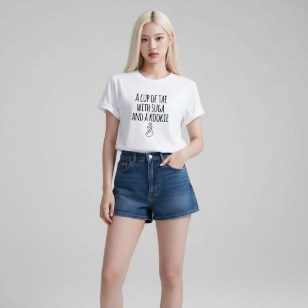 Photoroom-20260426_090623776 T-Shirt "A Cup of Tae with Suga and A Kookie"