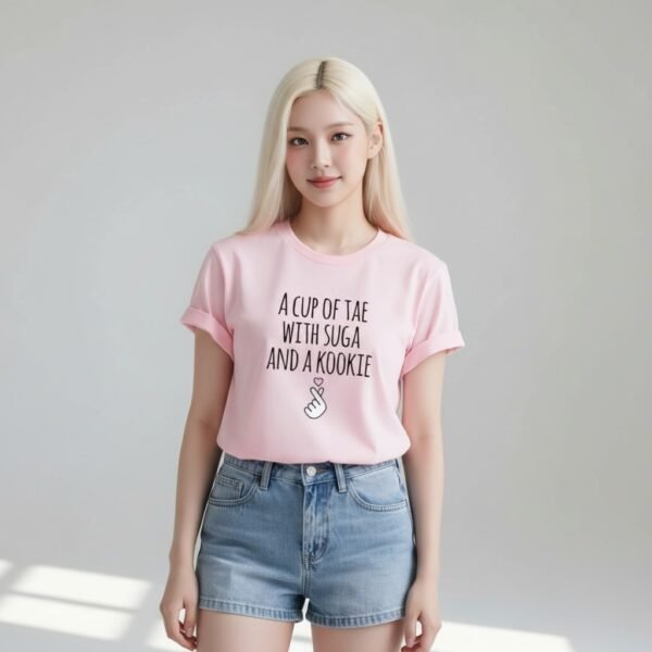 Photoroom-20260426_090638999 T-Shirt "A Cup of Tae with Suga and A Kookie"
