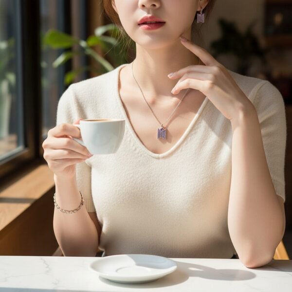 Boucles d'Oreille "Logo Reflets Violets"