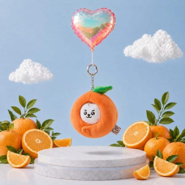Porte Clé BT21 "Mini-Figurines Orange Fresh version Peau d'orange"