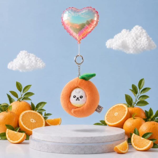 Porte Clé BT21 "Mini-Figurines Orange Fresh version Peau d'orange"