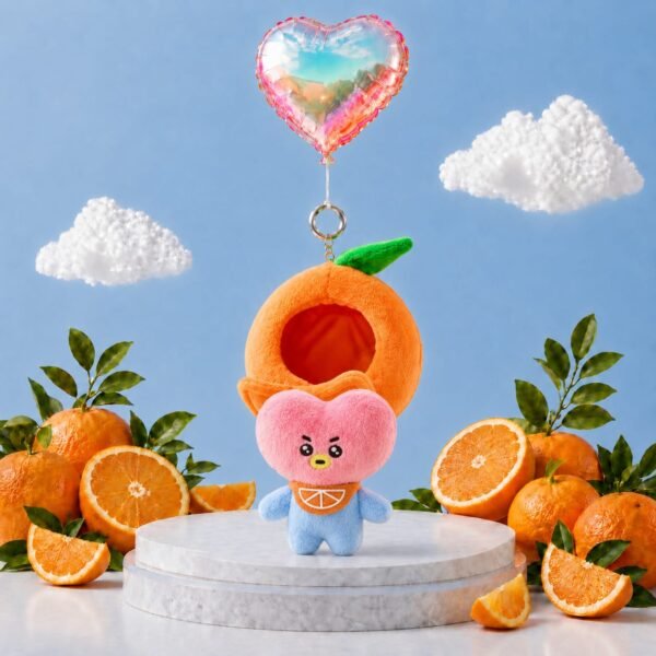 Porte Clé BT21 "Mini-Figurines Orange Fresh version Peau d'orange"