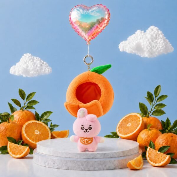Porte Clé BT21 "Mini-Figurines Orange Fresh version Peau d'orange"