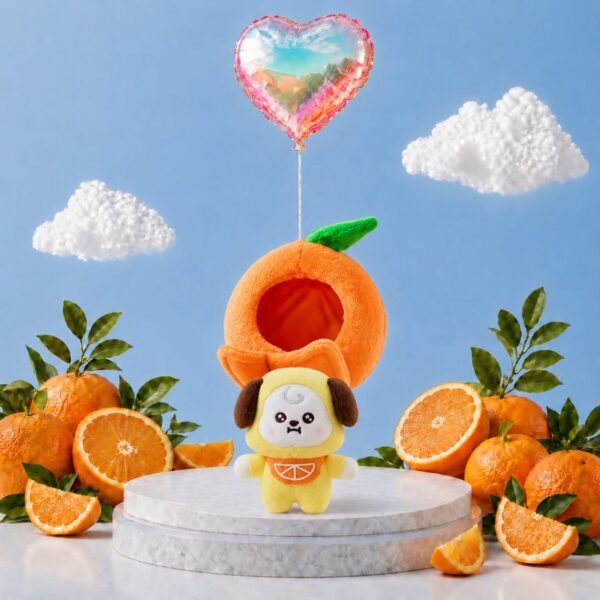 Porte Clé BT21 "Mini-Figurines Orange Fresh version Peau d'orange"