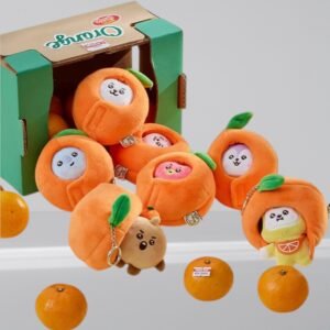Porte Clé Peluches "Mini-Figurines Orange Fresh version Peau d'orange"