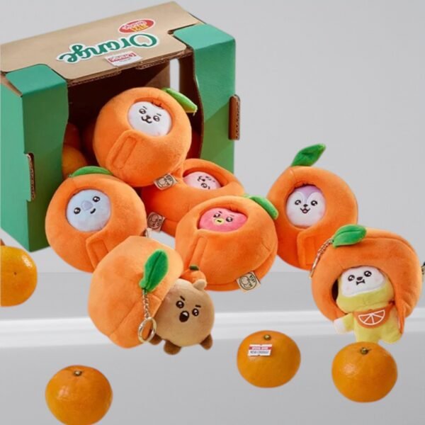 Porte Clé Peluches "Mini-Figurines Orange Fresh version Peau d'orange"