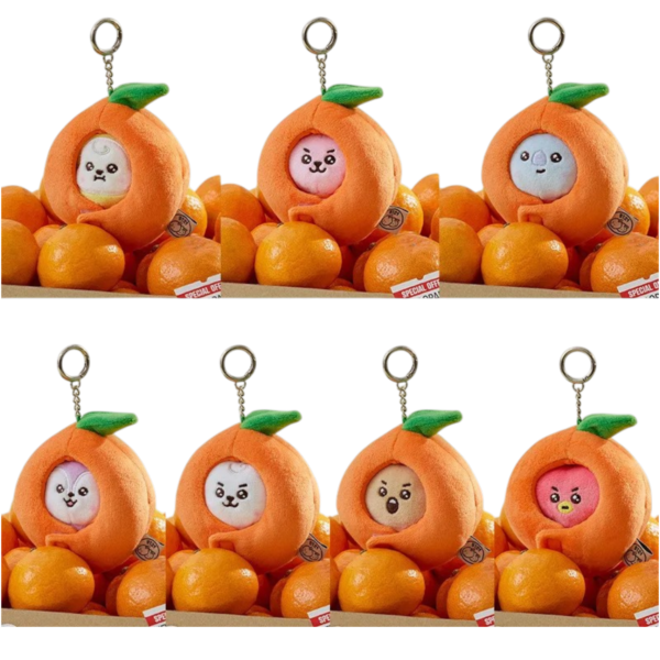 Porte Clé Peluches "Mini-Figurines Orange Fresh version Peau d'orange"
