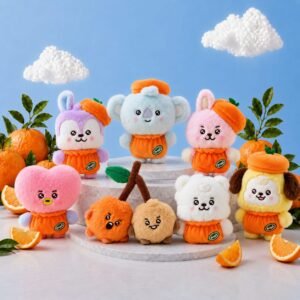 Porte Clé BT21 Collection Baby Orange Party Version Chapeau