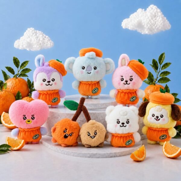 Porte Clé BT21 Collection Baby Orange Party Version Chapeau