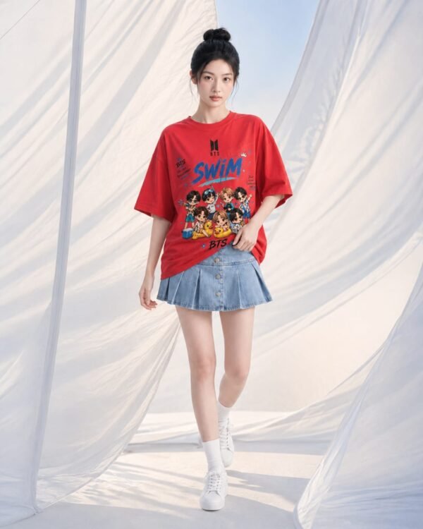 T-Shirt BTS "Swim Chibi version Clip Piscine