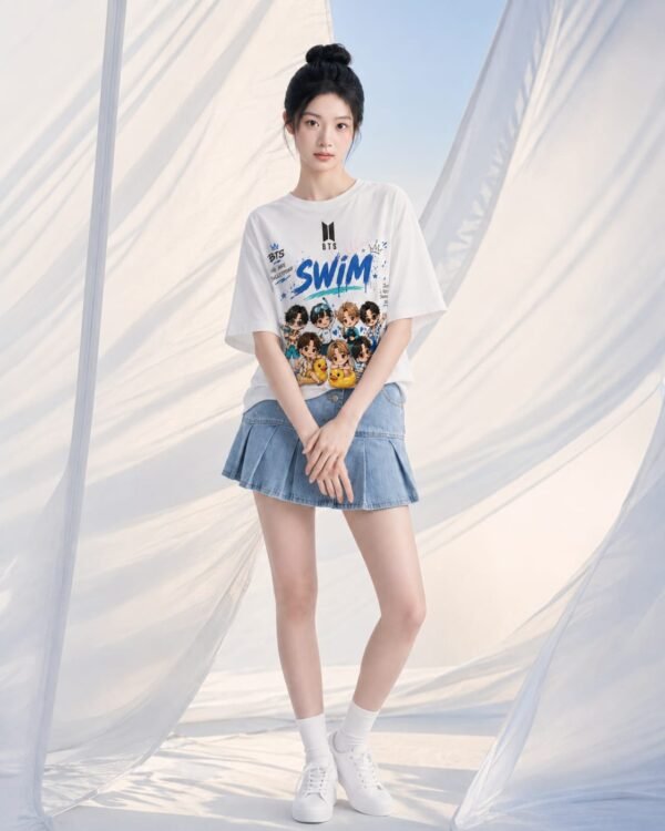T-Shirt BTS "Swim Chibi version Clip Piscine