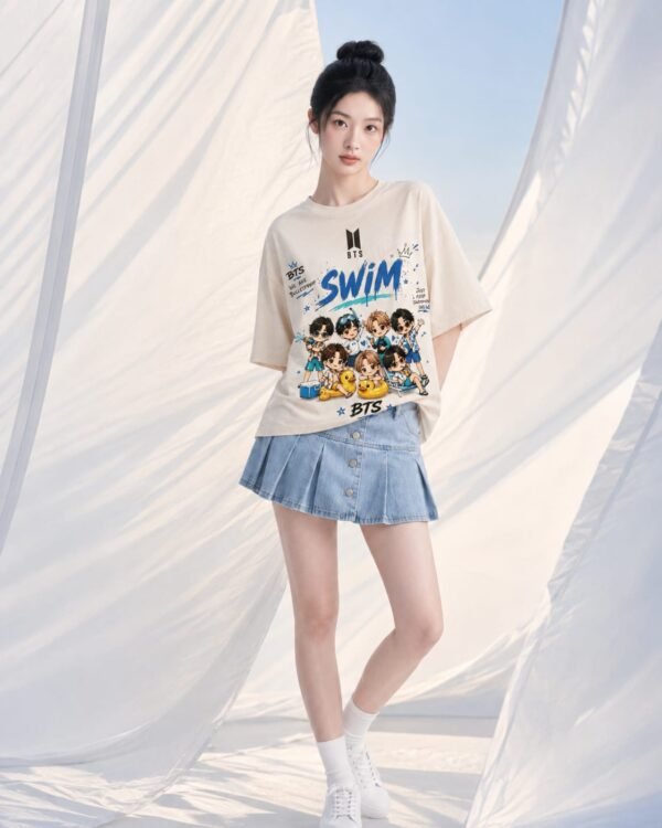 T-Shirt BTS "Swim Chibi version Clip Piscine