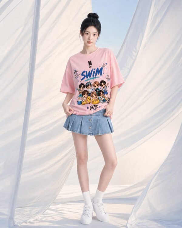 T-Shirt BTS "Swim Chibi version Clip Piscine